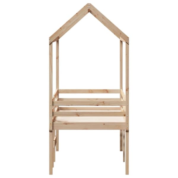 vidaXL Høyseng med tak 90x190 cm heltre furu