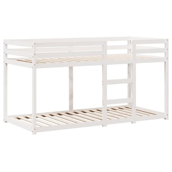 vidaXL køjeseng med tag 90x190 cm massivt fyrretræ hvid