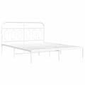 Miniatyrbilde 3 av 9: vidaXL Sengeramme i metall med hodegavl hvit 140x200 cm