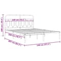 Miniatyrbilde 9 av 9: vidaXL Sengeramme i metall med hodegavl hvit 140x200 cm