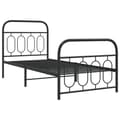 Miniatyrbilde 3 av 9: vidaXL Sengeramme i metall med hode- og fotgavl svart 90x190 cm