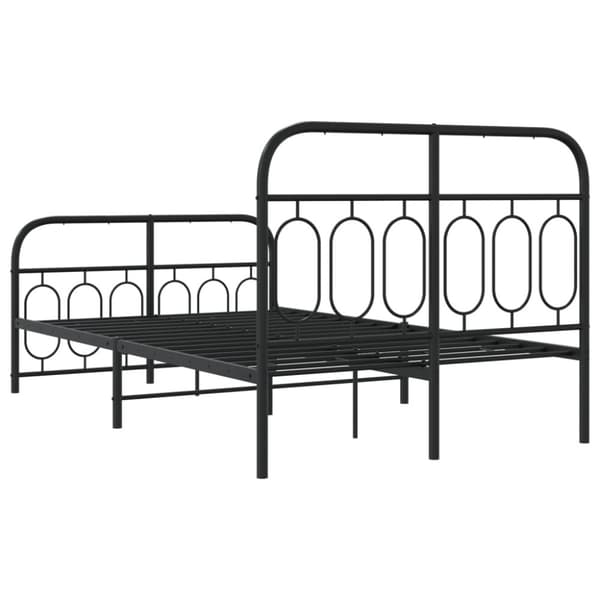 vidaXL Sengeramme i metall med hode- og fotgavl svart 120x200 cm