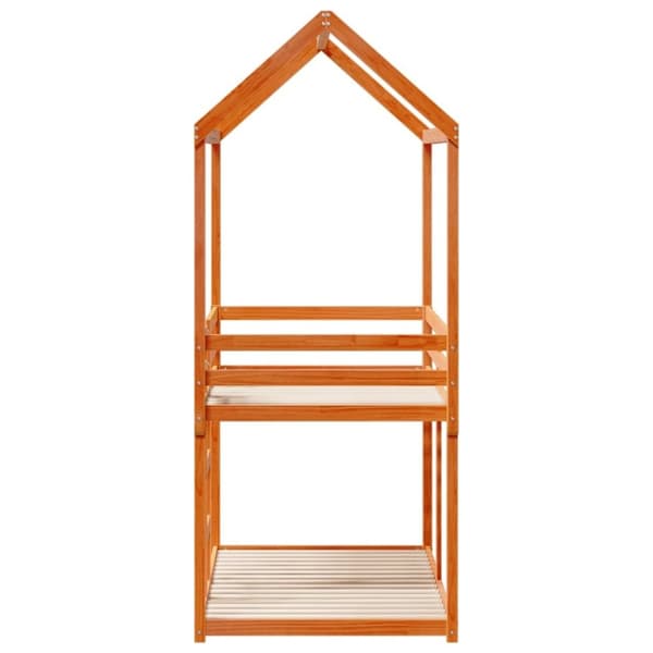 vidaXL Kerrossänky katolla vahanruskea 75x190 cm täysi mänty