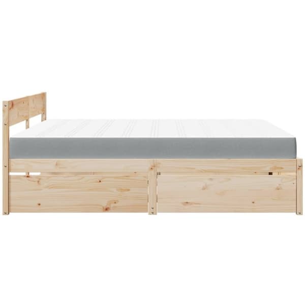 vidaXL seng med skuffer og madras 180x200 cm massivt fyrretræ