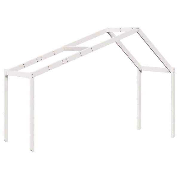vidaXL Køyeseng med stige og tak hvit 90x190 cm heltre furu