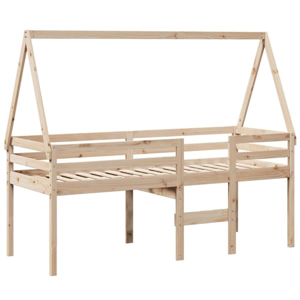 vidaXL Høyseng med tak 80x200 cm heltre furu