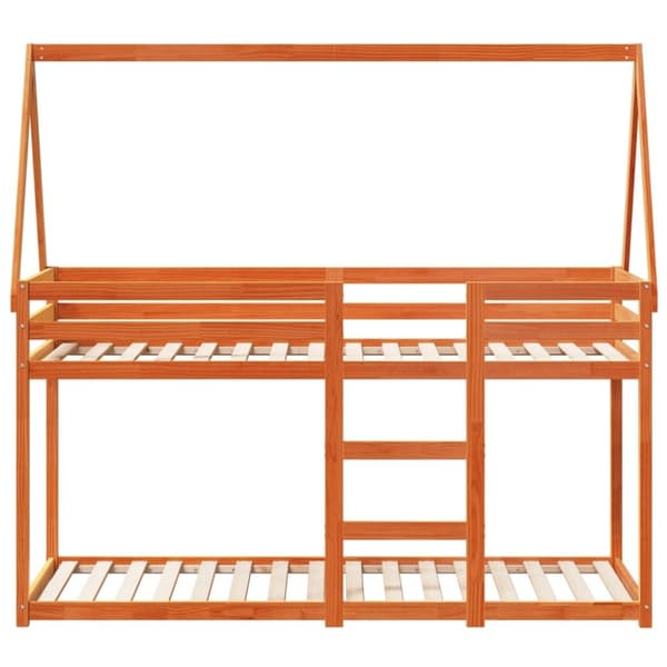 vidaXL Kerrossänky katolla vahanruskea 80x200 cm täysi mänty