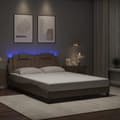Miniatyrbillede 1 af 11: vidaXL sengeramme med LED uden madras 140x200 cm cappuccinofarvet