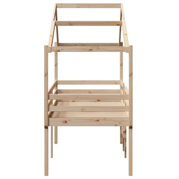 vidaXL Høyseng med tak 80x200 cm heltre furu
