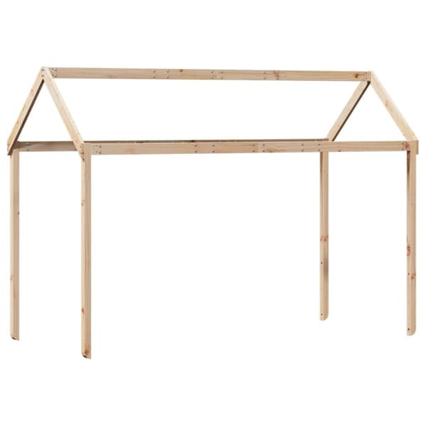 vidaXL højseng med tag 90x190 cm massivt fyrretræ gyldenbrun