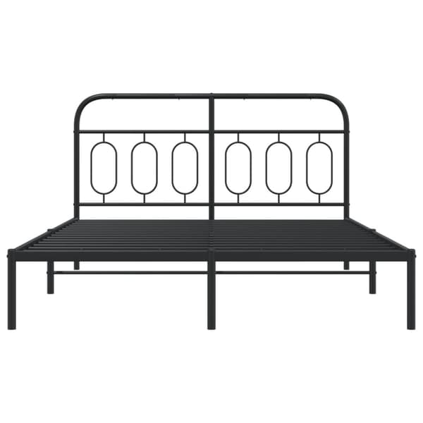 vidaXL Sengeramme i metall med sengegavl svart 150x200 cm