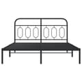 Miniatyrbilde 5 av 9: vidaXL Sengeramme i metall med sengegavl svart 150x200 cm