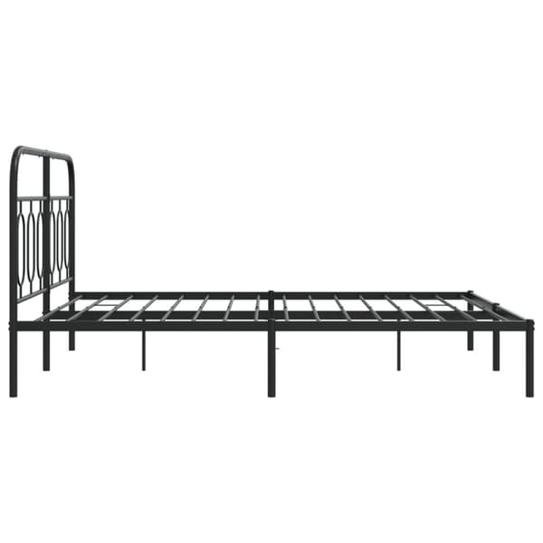 vidaXL Sengeramme i metall med sengegavl svart 150x200 cm