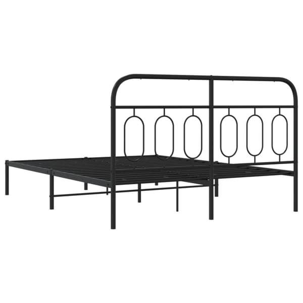 vidaXL Sengeramme i metall med sengegavl svart 150x200 cm