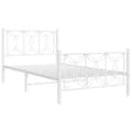 Miniatyrbilde 3 av 9: vidaXL Sengeramme i metall med hode- og fotgavl hvit 107x203 cm