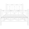 Miniatyrbilde 5 av 9: vidaXL Sengeramme i metall med hode- og fotgavl hvit 107x203 cm