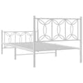 Miniatyrbilde 7 av 9: vidaXL Sengeramme i metall med hode- og fotgavl hvit 107x203 cm