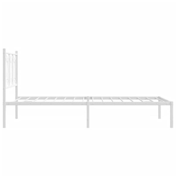 vidaXL sengeramme med sengegavl 100x190 cm metal hvid