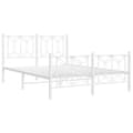 Miniatyrbilde 4 av 9: vidaXL Sengeramme i metall med hode- og fotgavl hvit 140x190 cm