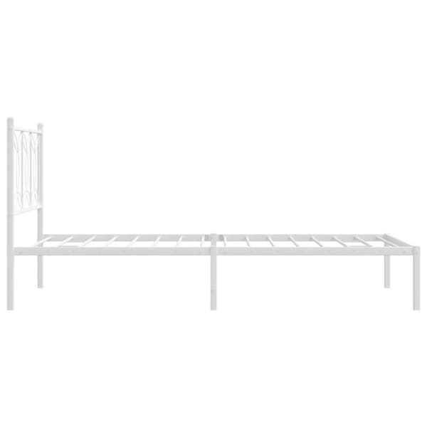vidaXL Metallinen sängynrunko päädyllä valkoinen 100x200 cm