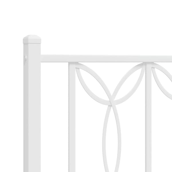 vidaXL sengeramme med sengegavl 193x203 cm metal hvid
