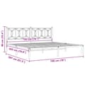 Miniatyrbillede 9 af 9: vidaXL sengeramme med sengegavl 193x203 cm metal hvid
