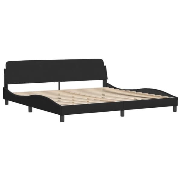 vidaXL seng med madras 200x200 cm velour sort