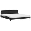 Miniatyrbillede 2 af 9: vidaXL seng med madras 200x200 cm velour sort