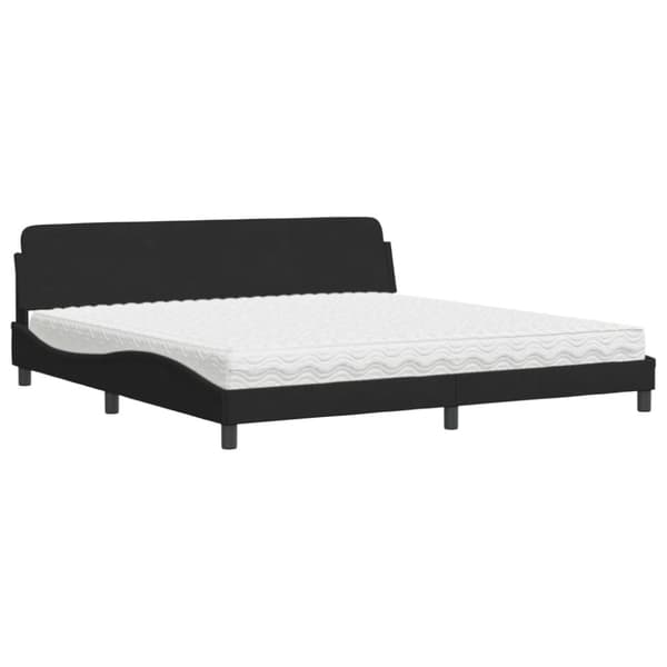 vidaXL seng med madras 200x200 cm velour sort