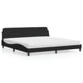 Miniatyrbillede 1 af 9: vidaXL seng med madras 200x200 cm velour sort