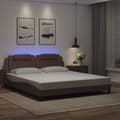 Miniatyrbillede 4 af 11: vidaXL sengeramme med LED-lys 100x200 cm kunstlæder brun