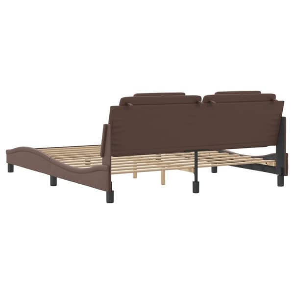 vidaXL sengeramme med LED-lys 100x200 cm kunstlæder brun