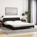 Miniatyrbillede 3 af 9: vidaXL Seng med madras 180x200 cm stof sort