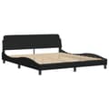 Miniatyrbillede 4 af 9: vidaXL Seng med madras 180x200 cm stof sort