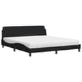 Miniatyrbillede 2 af 9: vidaXL Seng med madras 180x200 cm stof sort