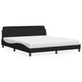 Miniatyrbillede 1 af 9: vidaXL Seng med madras 180x200 cm stof sort