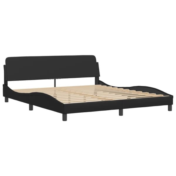 vidaXL Säng med madrass svart 180x200 cm konstläder