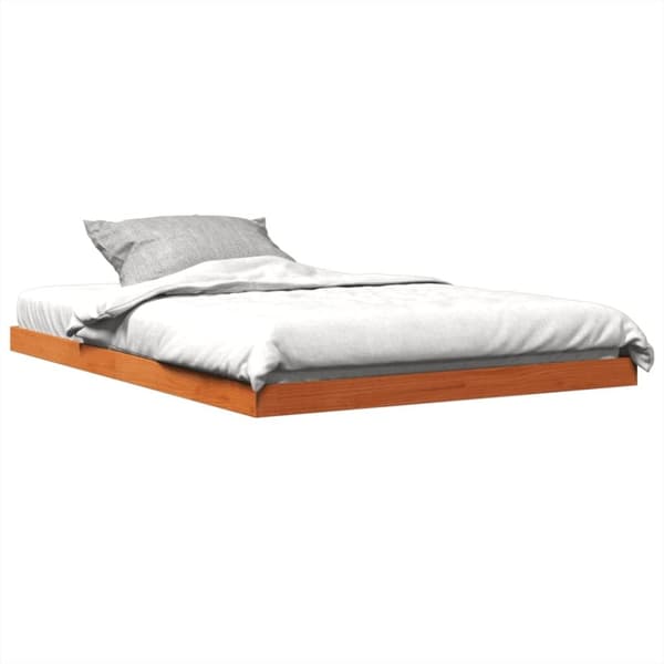 vidaXL Sengeramme brun 140x190 cm heltre furu