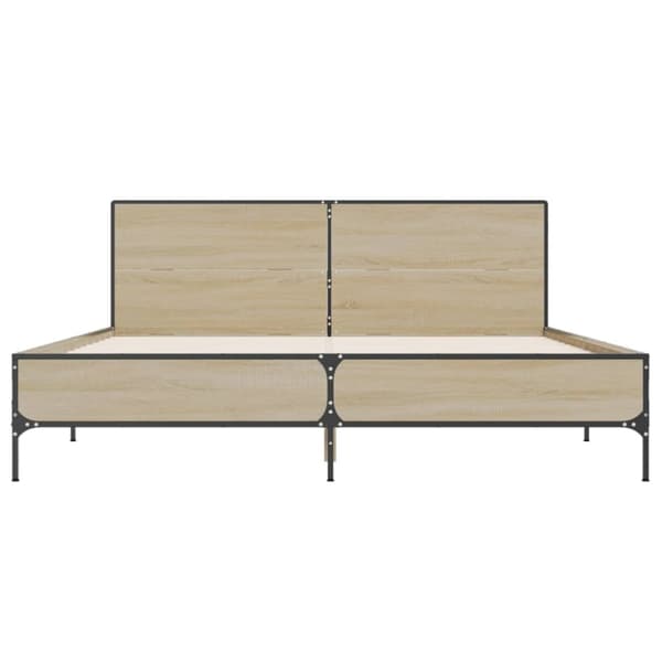 vidaXL Sengeramme sonoma eik 120x200 cm konstruert tre og metall