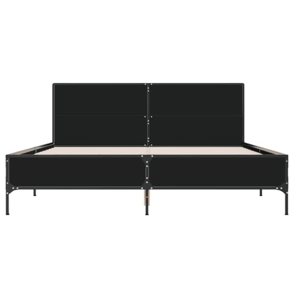 vidaXL Sängynrunko musta 160x200 cm tekninen puu ja metalli