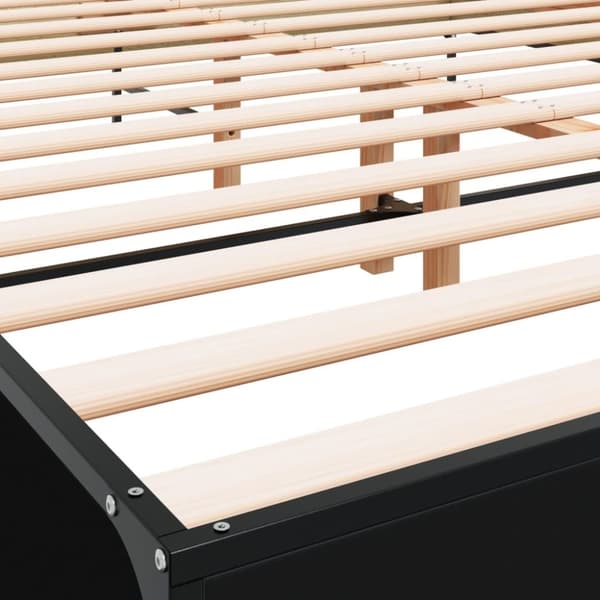vidaXL Sängynrunko musta 160x200 cm tekninen puu ja metalli