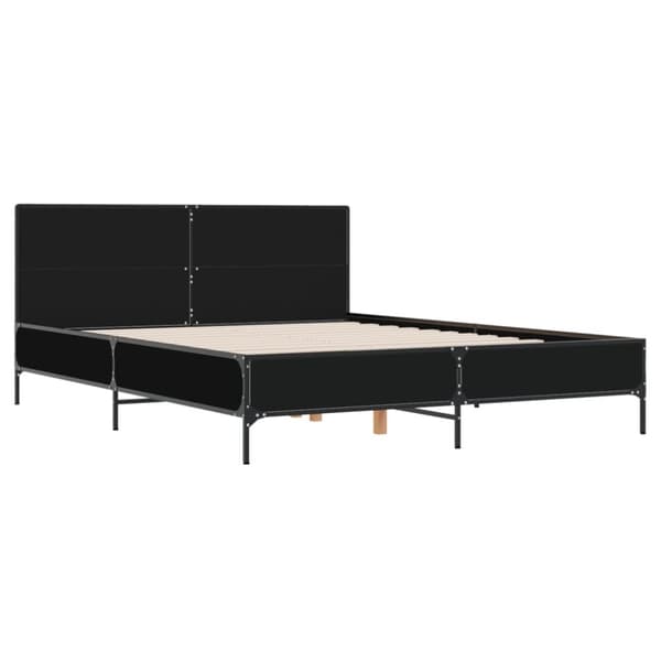 vidaXL Sängynrunko musta 160x200 cm tekninen puu ja metalli