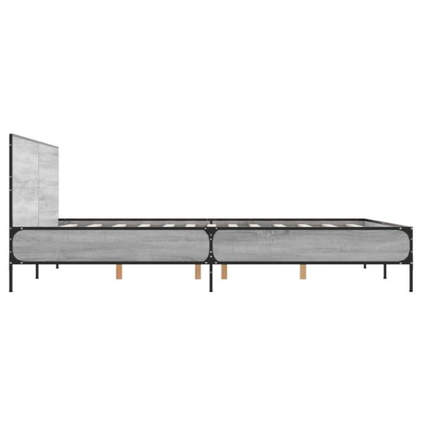 vidaXL Sengeramme grå sonoma 150x200 cm konstruert tre og metall
