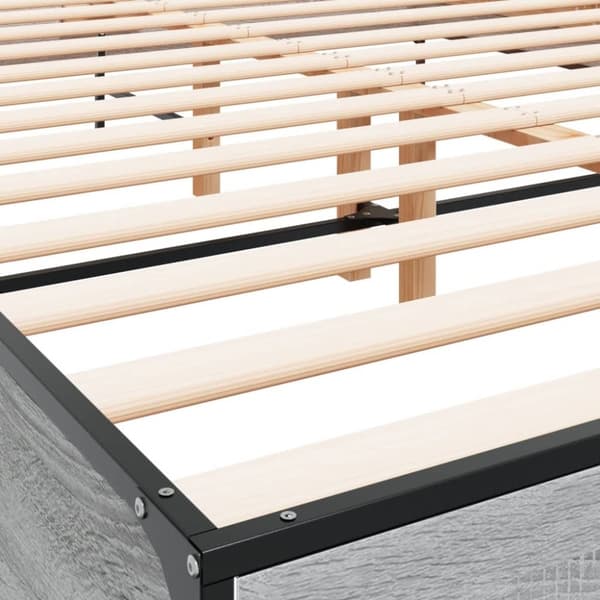 vidaXL Sengeramme grå sonoma 150x200 cm konstruert tre og metall