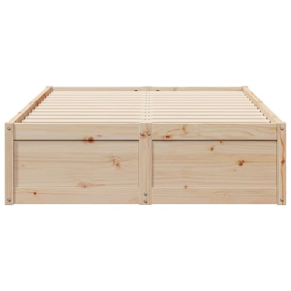 vidaXL sengeramme uden madras 135x190 cm massivt fyrretræ hvid