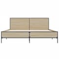 Miniatyrbilde 3 av 9: vidaXL Sengeramme sonoma eik 140x200 cm konstruert tre og metall