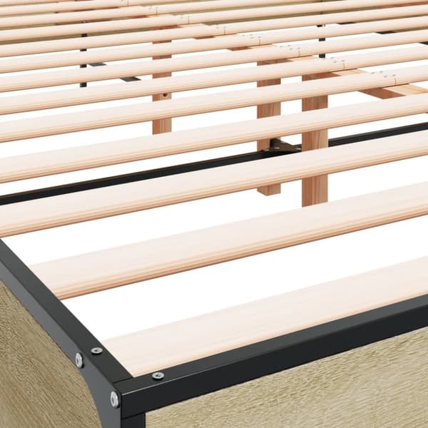 vidaXL Sengeramme sonoma eik 140x200 cm konstruert tre og metall