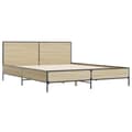 Miniatyrbilde 1 av 9: vidaXL Sengeramme sonoma eik 140x200 cm konstruert tre og metall