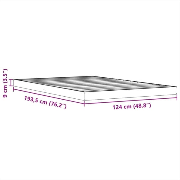 vidaXL Sengeramme brun 120x190 cm heltre furu