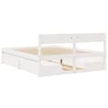 Miniatyrbilde 5 av 10: vidaXL Sengeramme uten madrass hvit 150x200 cm heltre furu